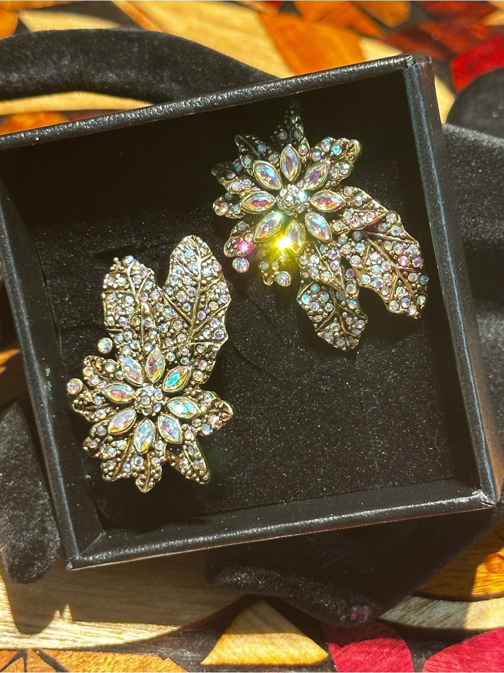 Heidi Daus "Holiday Classic" Crystal Floral Button Earrings NIB